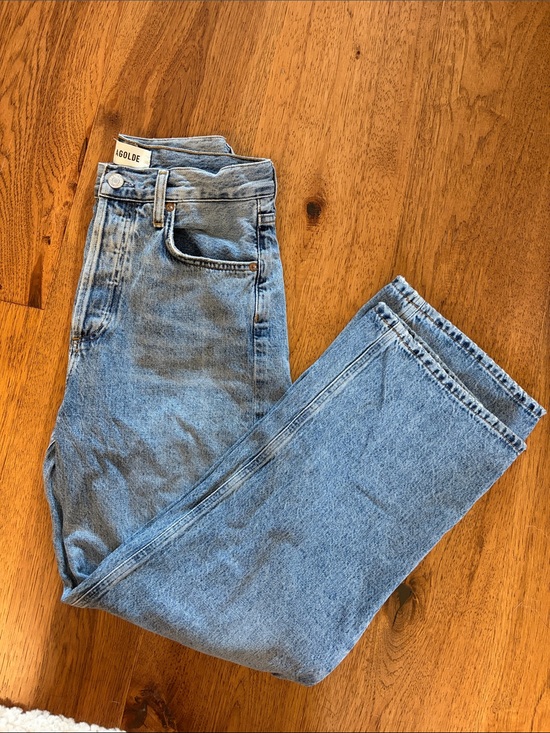 Agolde Denim - AGOLDE Light Blue Wide Leg Jeans